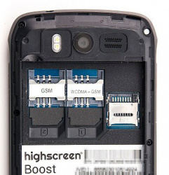 Highscreen Boost гнёзда под сим карты
